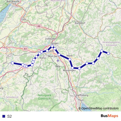 S2 rail Line Map