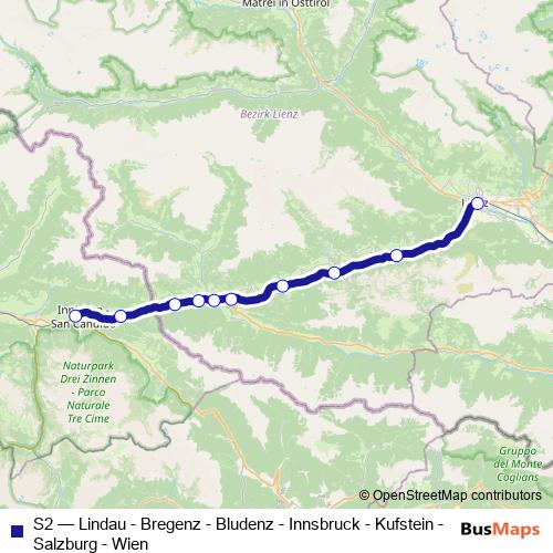 S2 rail Line Map