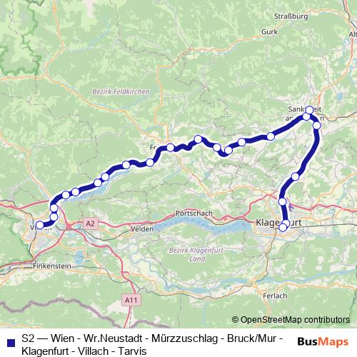 S2 rail Line Map