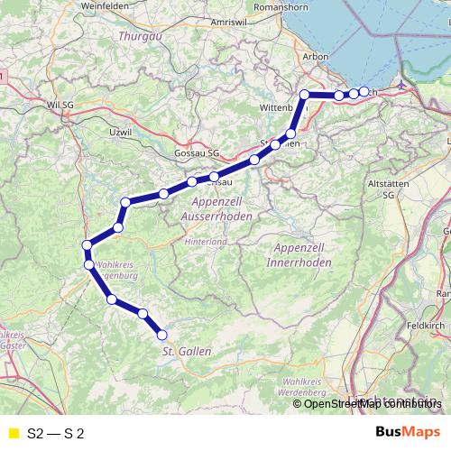S2 rail Line Map