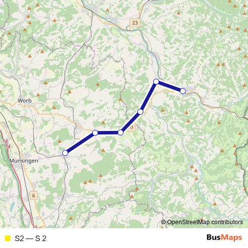 S2 rail Line Map