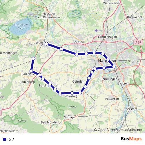 S2 rail Line Map