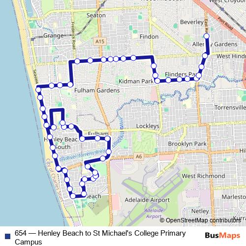 654 bus Line Map