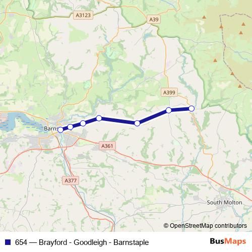 654 bus Line Map