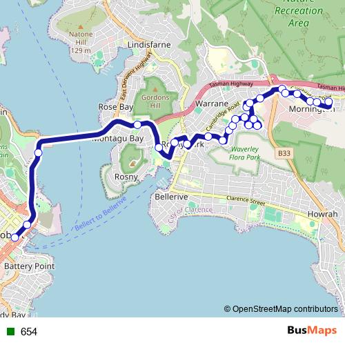654 bus Line Map