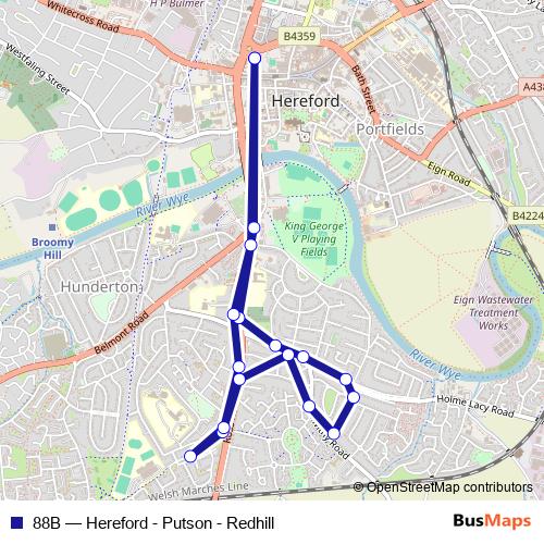 88B bus Line Map