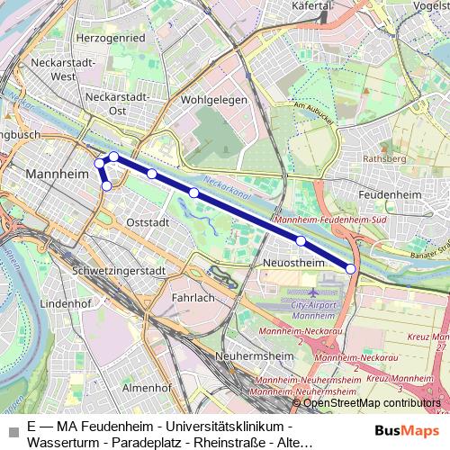 E tram Line Map