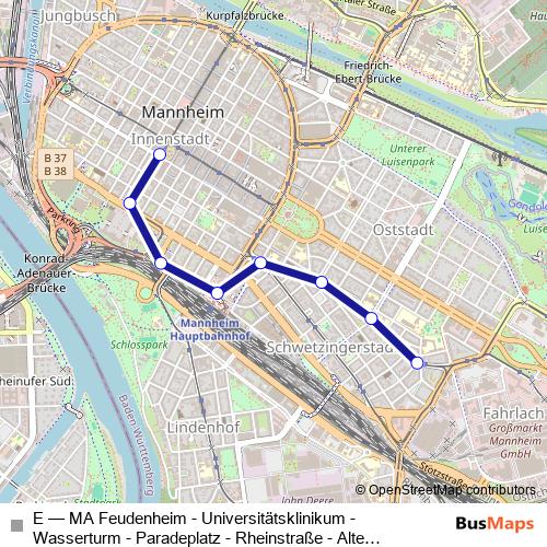 E tram Line Map