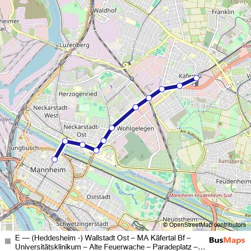 E tram Line Map