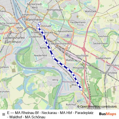 E tram Line Map