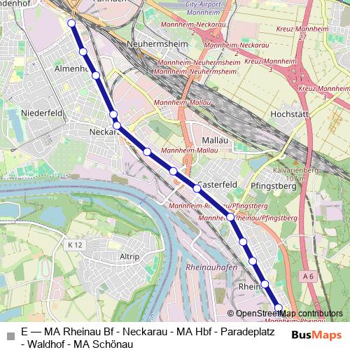 E tram Line Map