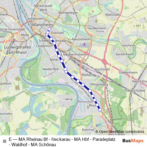 E tram Line Map