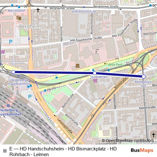 E tram Line Map