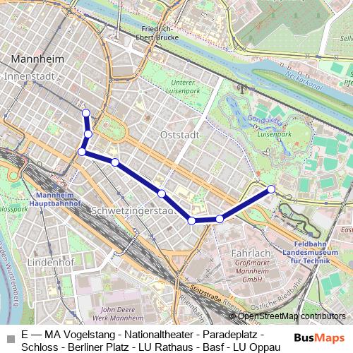 E tram Line Map