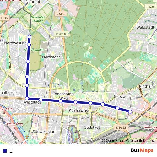 E tram Line Map