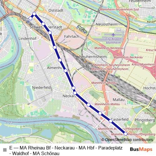 E tram Line Map