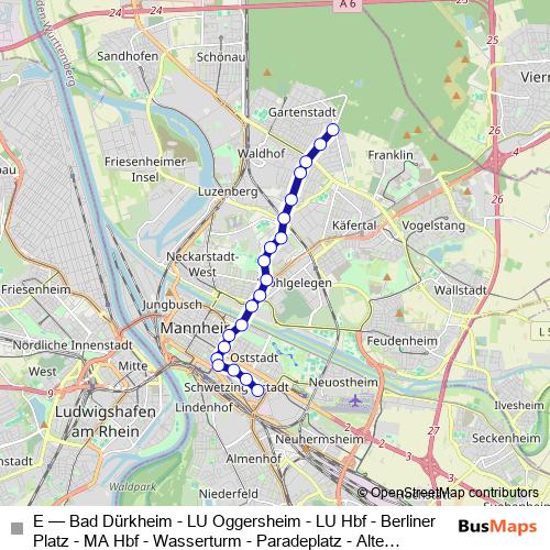 E tram Line Map