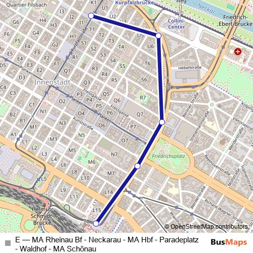 E tram Line Map