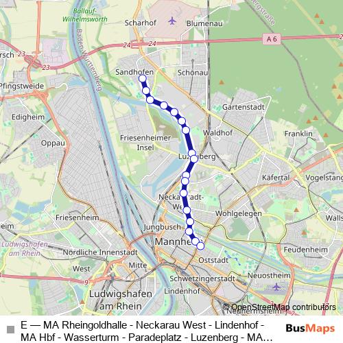 E tram Line Map