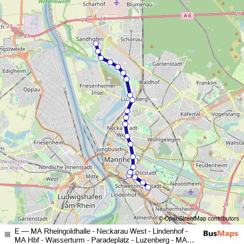 E tram Line Map