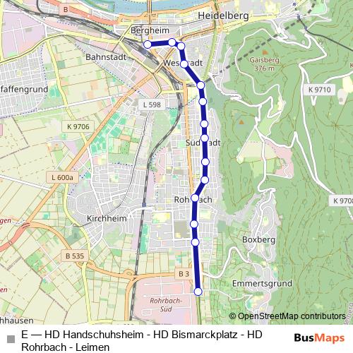 E tram Line Map