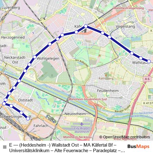 E tram Line Map