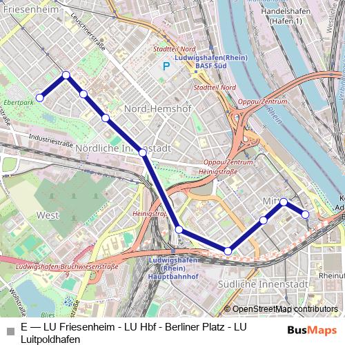 E tram Line Map