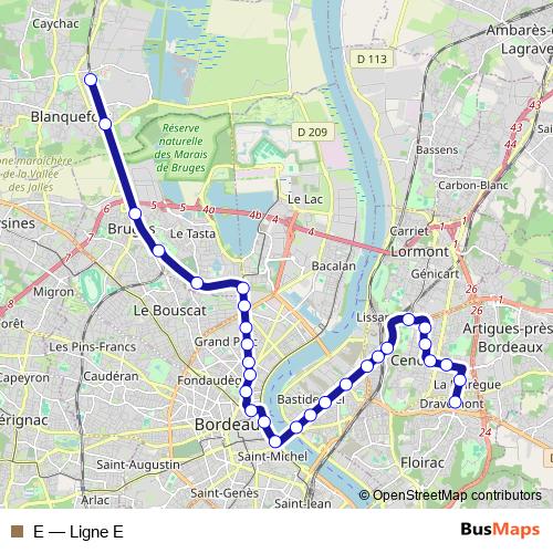 E tram Line Map