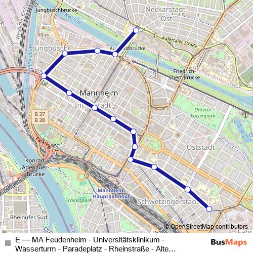 E tram Line Map