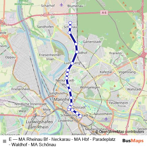 E tram Line Map