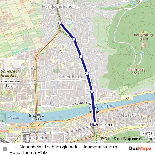 E tram Line Map