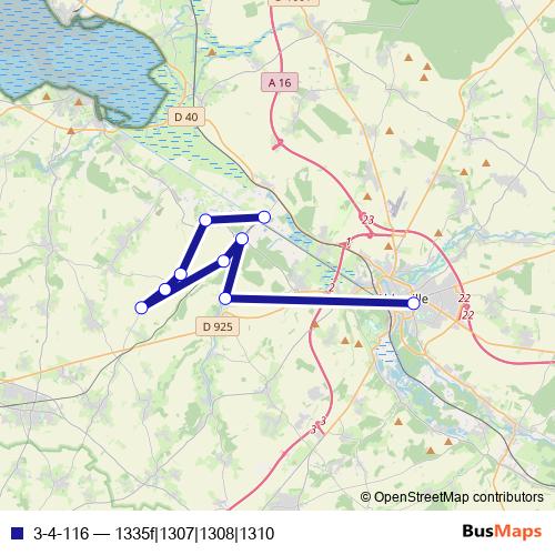 3-4-116 bus Line Map