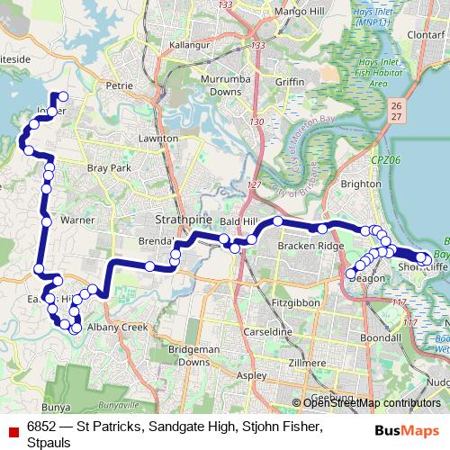 6852 bus Line Map