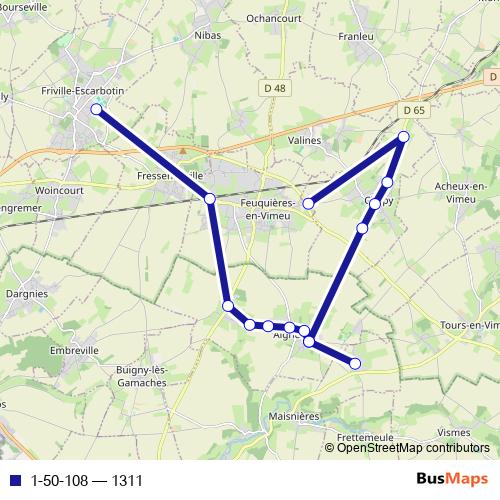 1-50-108 bus Line Map