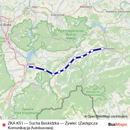ZKA K51 bus Line Map