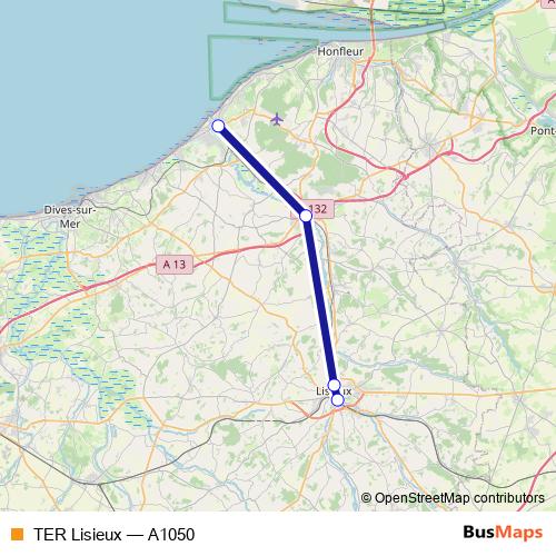 TER Lisieux bus Line Map