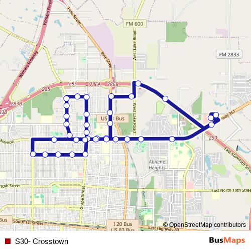 S30- Crosstown bus Line Map