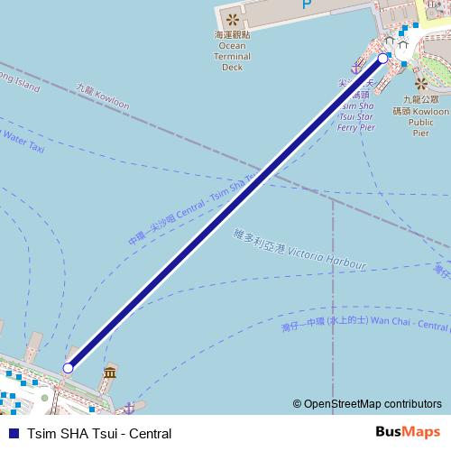 Tsim SHA Tsui - Central ferry Line Map