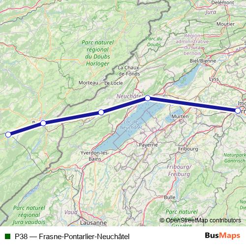 P38 rail Line Map