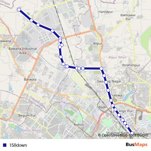 158down bus Line Map