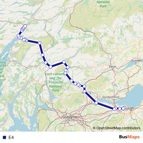 E4 bus Line Map