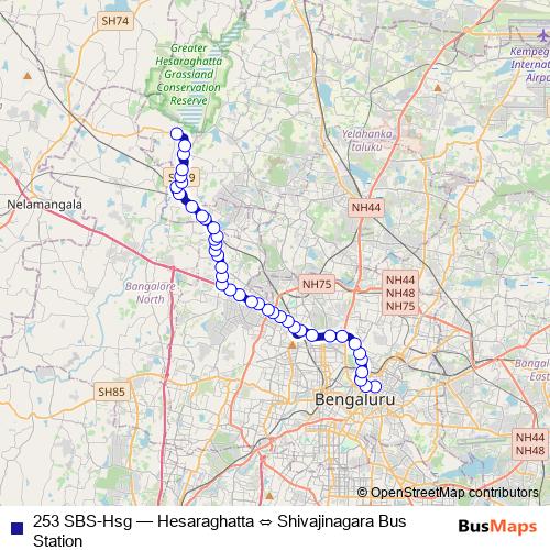 253 SBS-Hsg bus Line Map