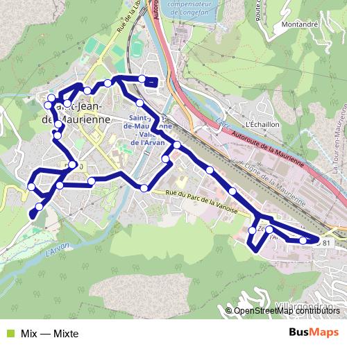 Mix bus Line Map