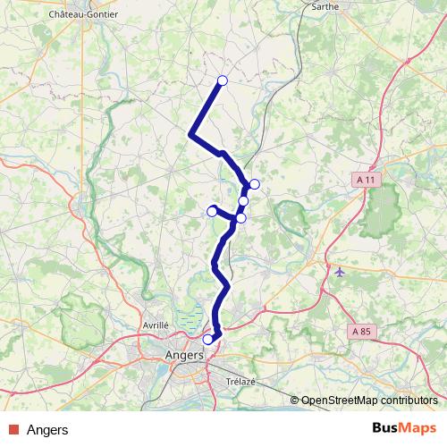 Angers bus Line Map