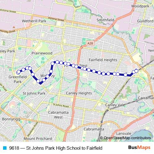9618 bus Line Map