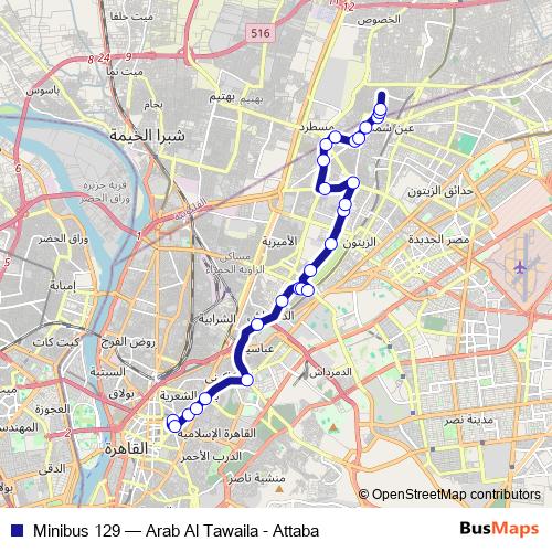 Minibus 129 bus Line Map