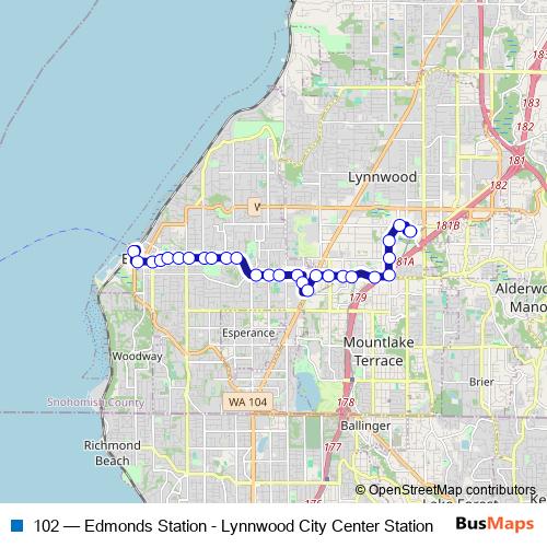 102 bus Line Map