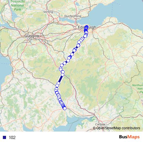 102 bus Line Map