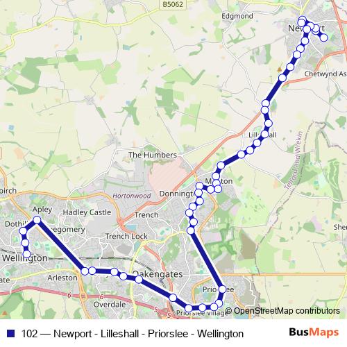 102 bus Line Map