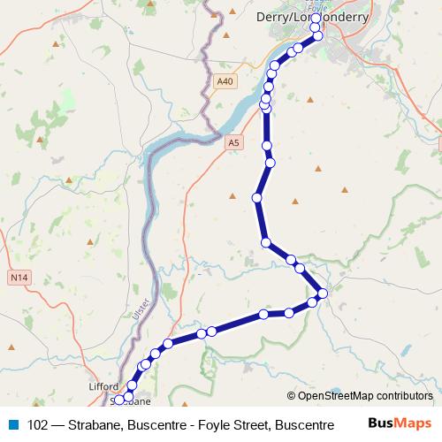 102 bus Line Map